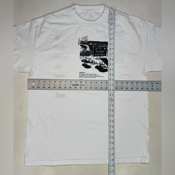I Can't Breathe George Floyd Miami Florida Graphic T-shirt Men XL White - Picture 7 of 7
